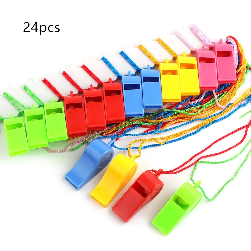 24PCS  Randomly Colored Birthday Whistle Children's  Party Toy Atmosphere  Cheer  Props