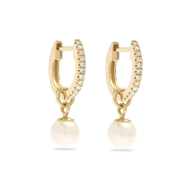 

Серьги-гвоздики Jenny&Dave S925 с жемчугом и бриллиантами, женские серьги-каффы