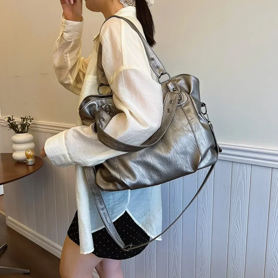 Classy Soft Leather Large Women's Bags New High Capacity Shoulder Bag Fashion Female Commuter Bag Big Shopper Tote Handbag