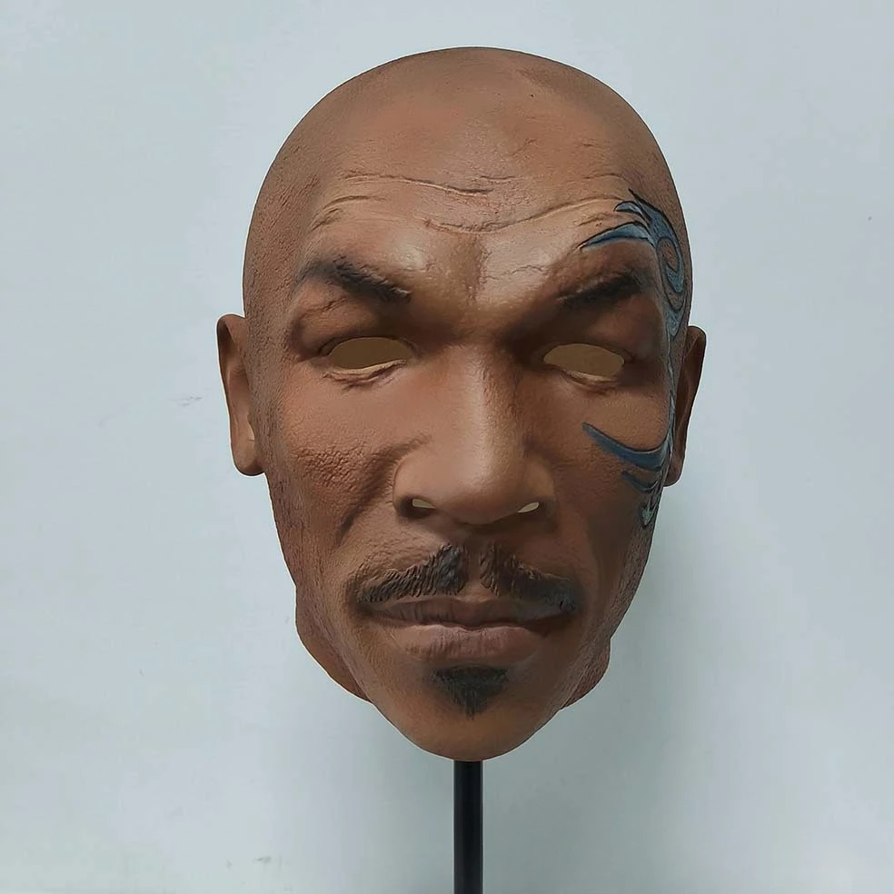 Cosplay Tyson maska ​​impreza z okazji Halloween śmieszne gwiazdy bokserka maska ​​lateksowa nakrycia głowy kostium na bal maskowy dla dorosłego mężczyzny