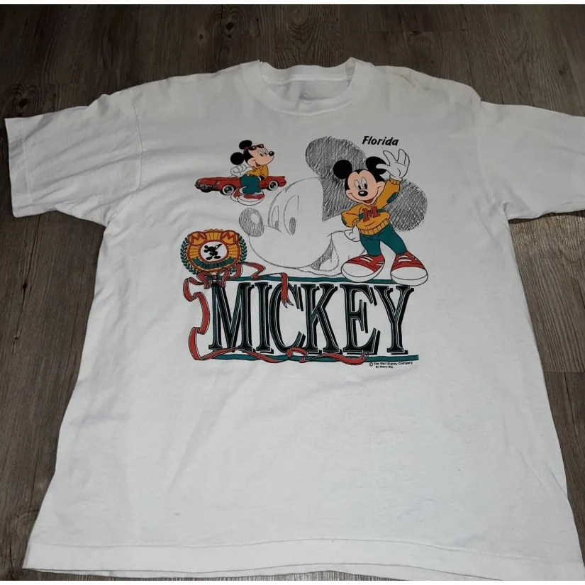 

Official Disney Character Print Comfortable Cotton Autumn and Winter T-shirt Couple's Universal T-shirt Unisex