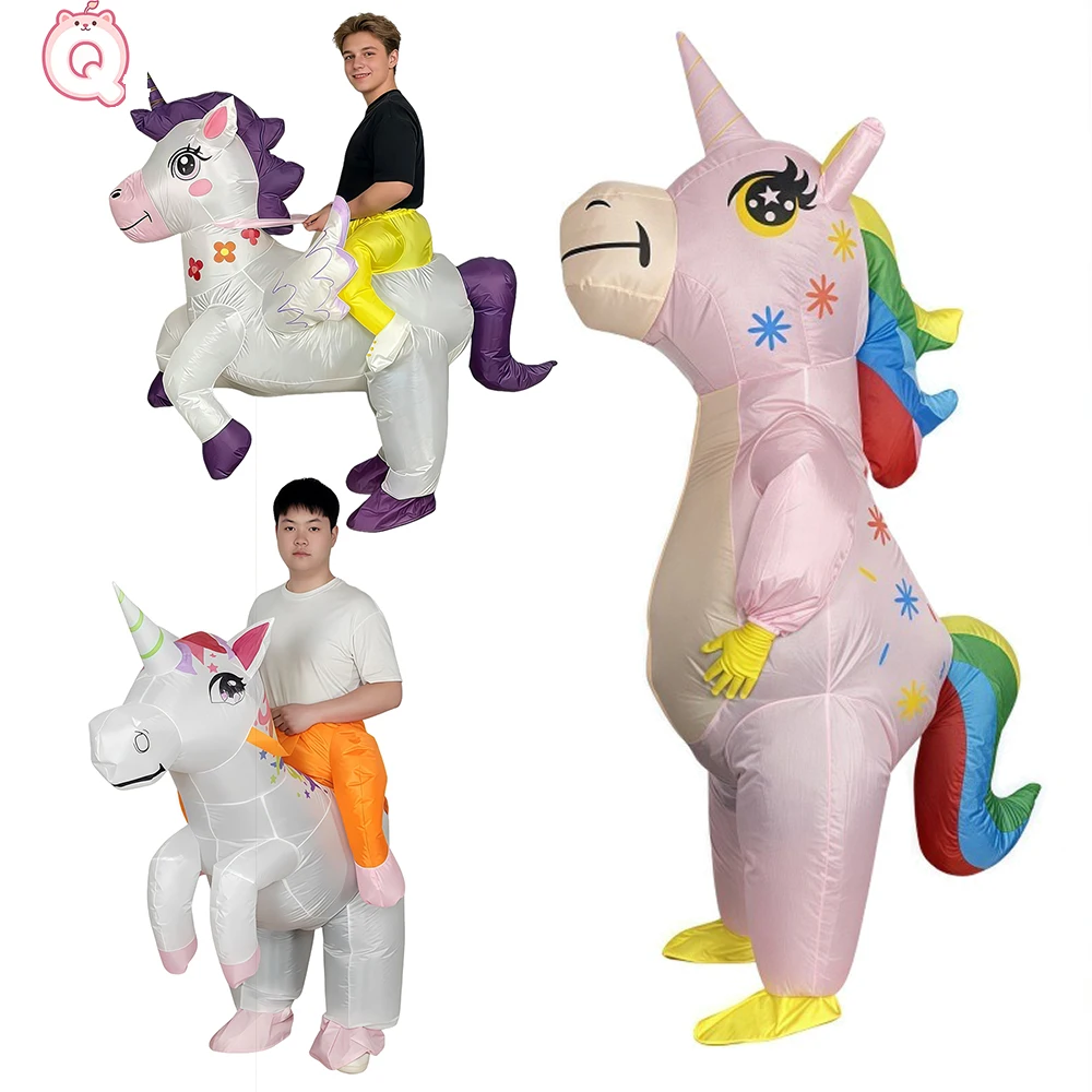 

Christmas Party Unicorn Doll Prop Costume Campus Stage Cosplay Clothing Parent Child Activity Riding Cartoon Inflatable Clothes