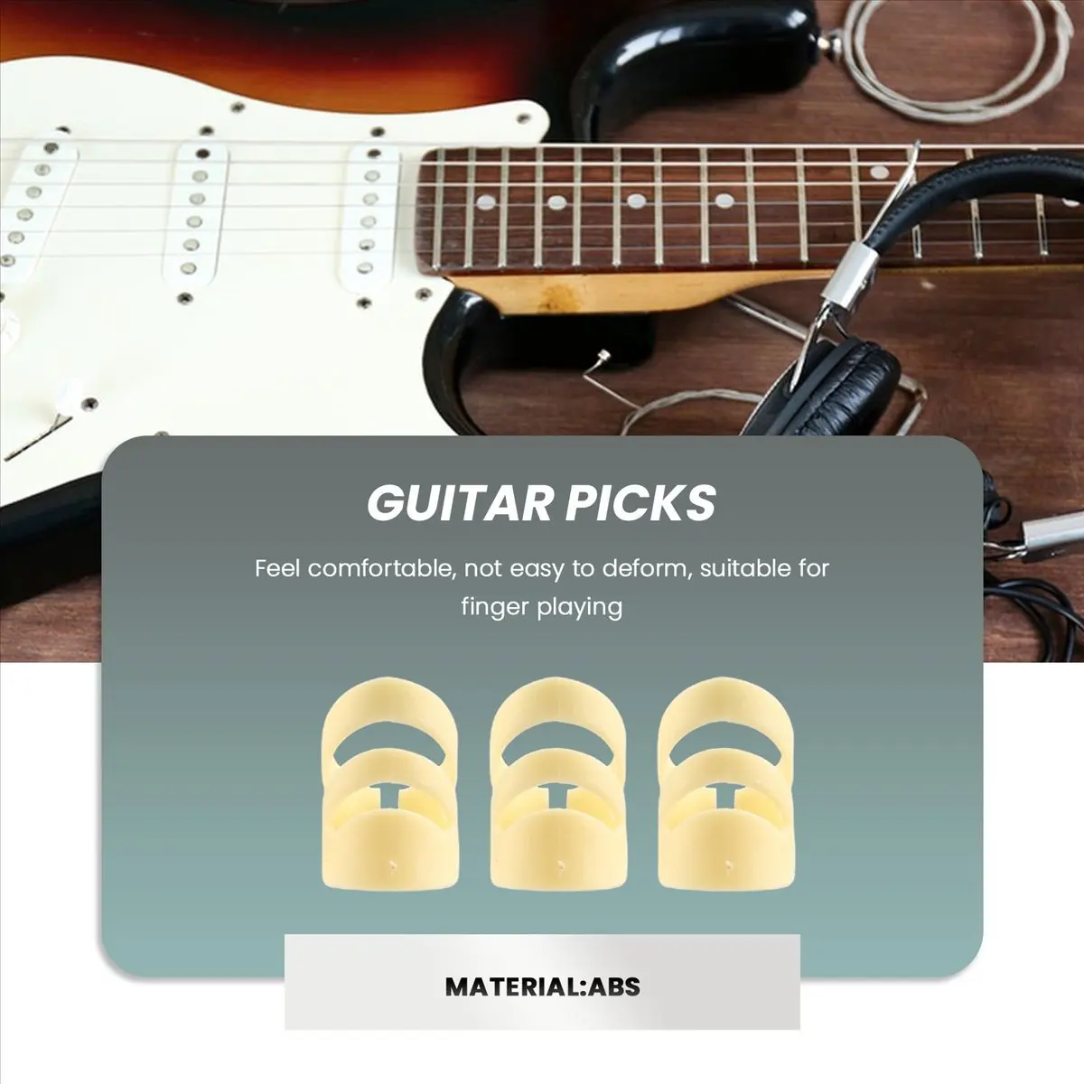 ABXY 3 Pcs Guitar Picks Electric Acoustic Guitar Ukulele Index Finger Picks Pick Guitar Stringed Instrument Part Accessories L
