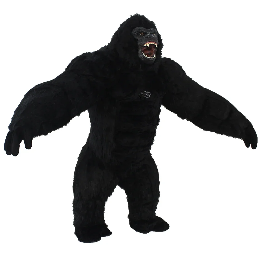 

Real Life Inflatable King Kong Costume Full Mascot Suit Giant Adult Fur Gorilla Cosplay Fancy Dress for Events Party no battery