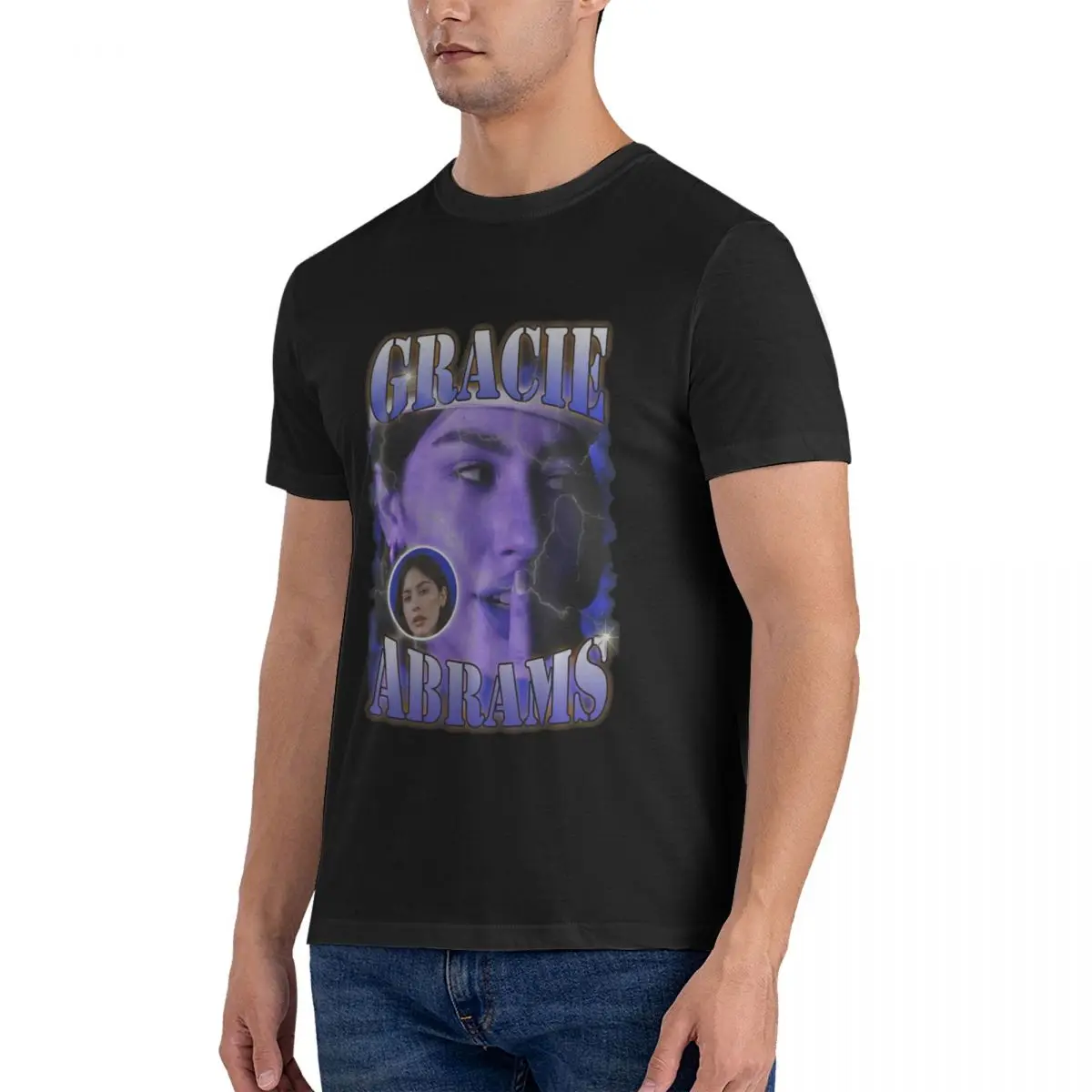 Gracie Abrams T-Shirt Men Gracie Pure Cotton Tee Shirt Round Collar Short T Shirts official-website tops fugees mens clothing