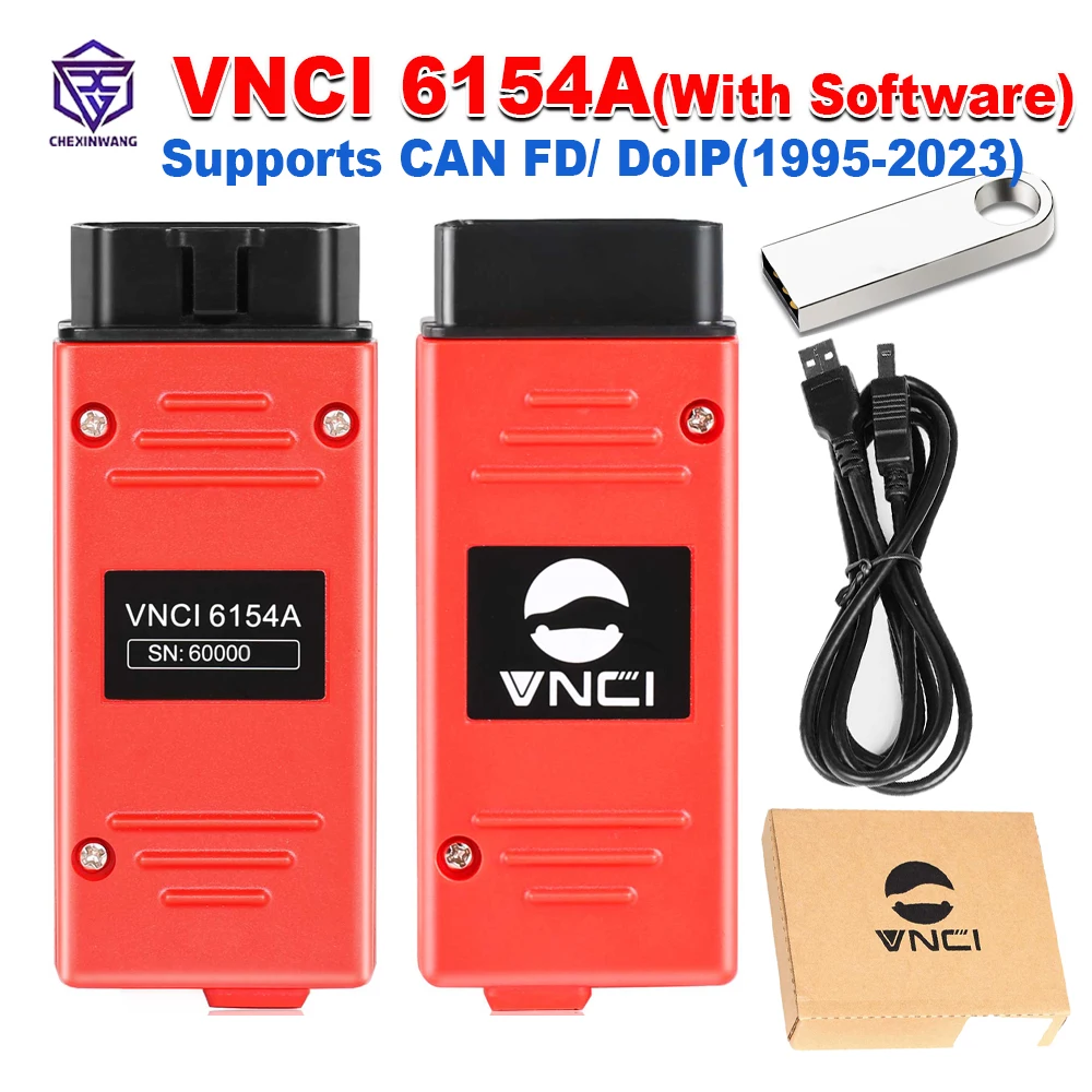 VNCI 6154A with USB Software Support CAN FD DoIP for VAG for Audi for Skoda for Seat From 1995 to 2023 Year Car Diagnostic Tool
