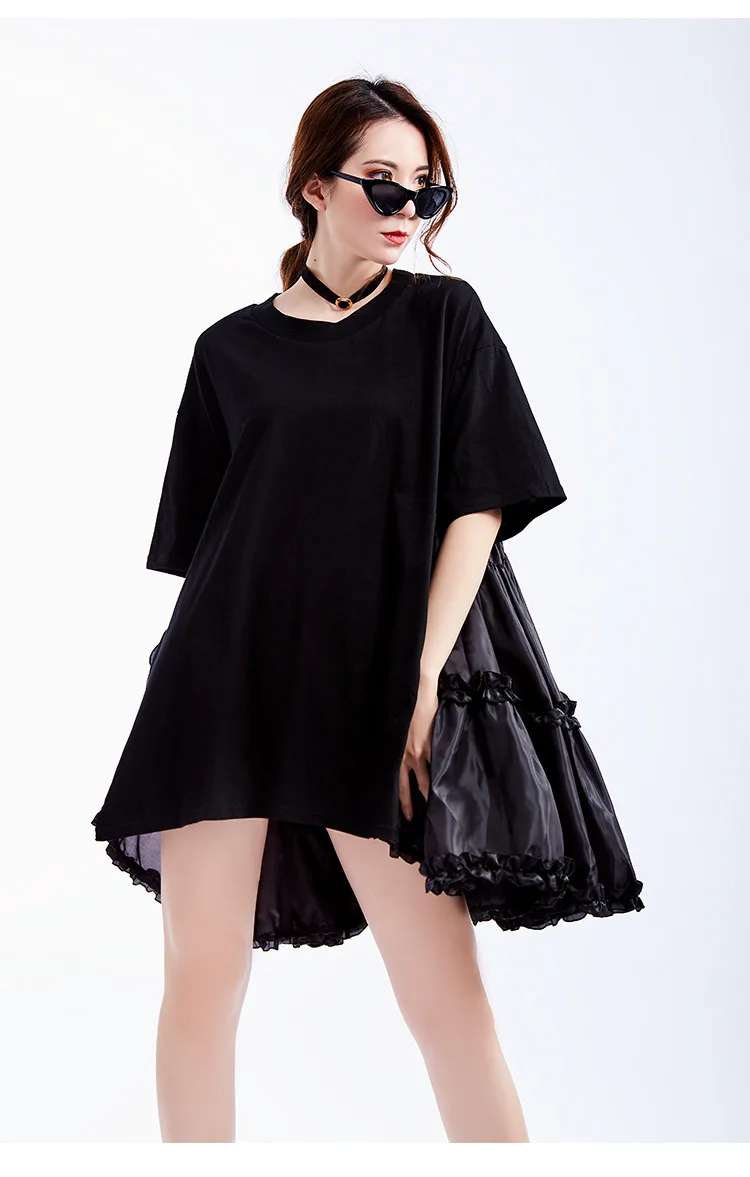 2024 Women's summer new product Korean dress side petal fairy dress short sleeve small dress