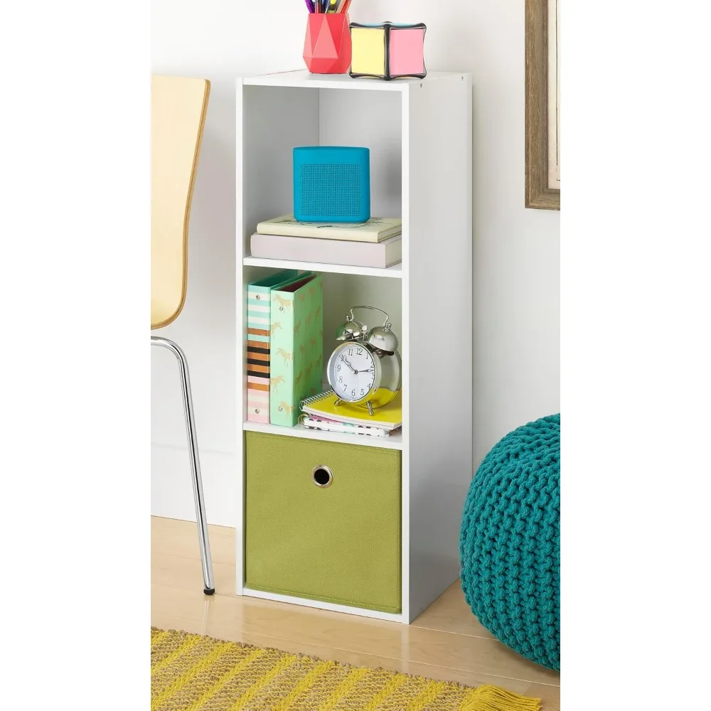 Libreria impilabile in legno a 3 livelli con ripiani aperti per riporre e esposizione nel soggiorno