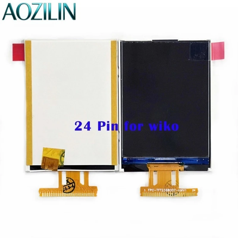 AOZILIN 2.4inch TFT236B007 LCD Screen 24Pin Display Assembly Replacement Parts For Wiko Mobile Phone Repair Pantalla50pcs
