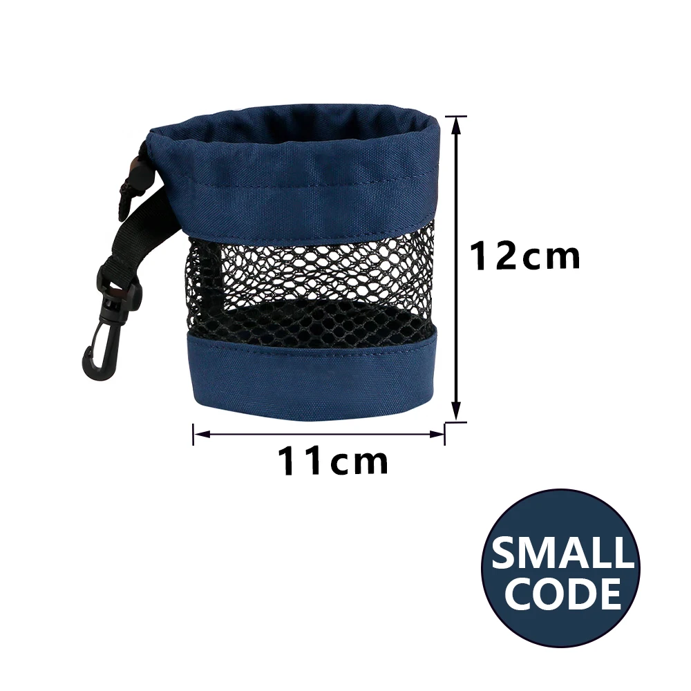 Polyester Golf Ball Storage Bag with Drawstring Closure - Mesh Pocket Design for Easy Organization, Available Gray/Blue/Black