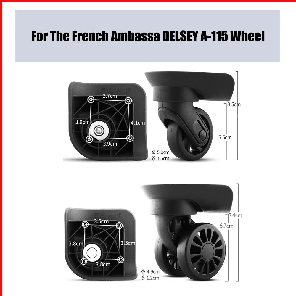 

For The French Ambassa DELSEY A-115 Trolley Case Wheel Pulley Sliding Casters Universal Wheel Luggage Wheel Silent Smooth