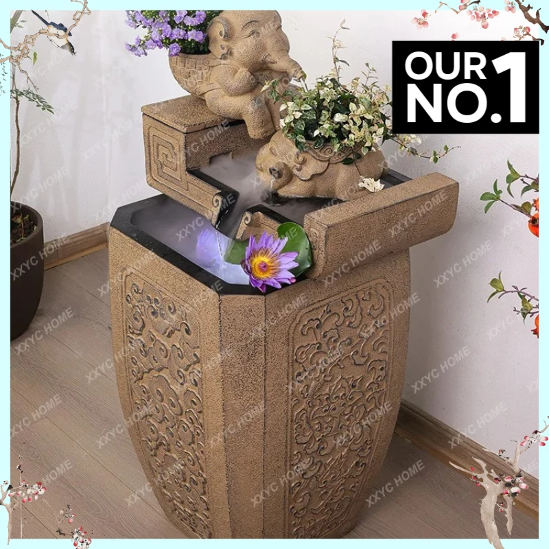 

X-S Garden Top Floor Water Feature Outdoor Landscaping Flowing Water Ornament Circulating Water Fish Tank Fountain HG