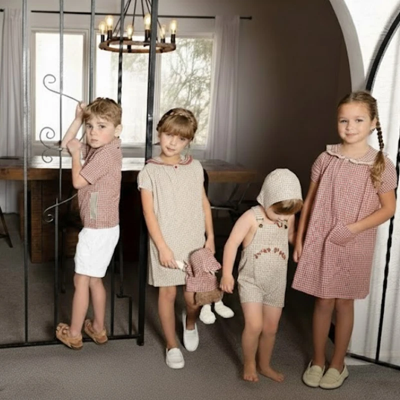 Ali Co Gingham Ss26 Gingham Summer Set Girls Dress Baby Romper Boys Shirt And Pants And Toddler