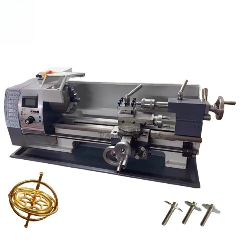 

Light Duty Lathe with Spindle Bore 21mm Portable Processing Variable Speed Manual Lathe
