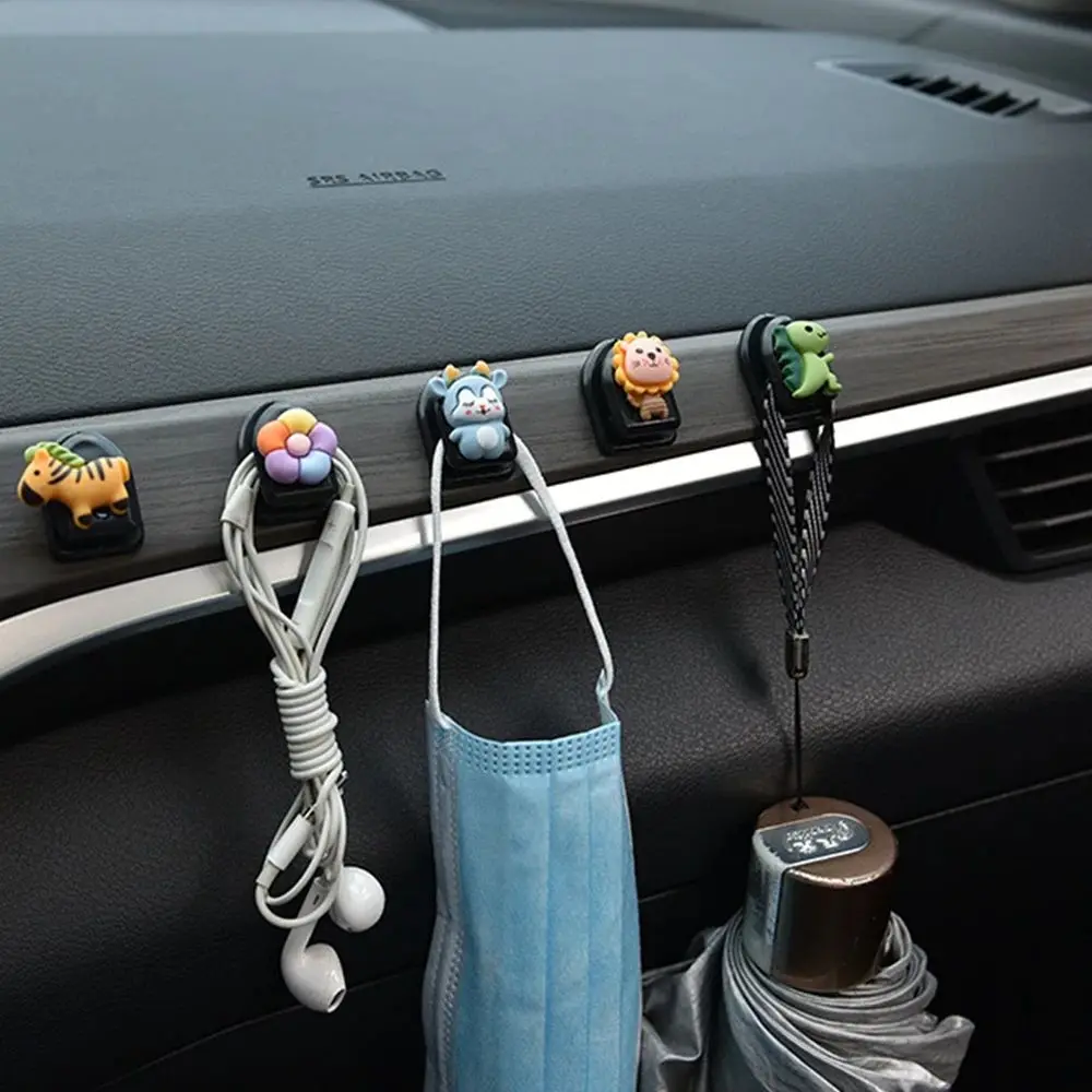 Car Styling Cartoon Animal Punching-free Hooks Mini Interior Accessories Car Sticky Seat Back Hook Car Hook Car Hanging Hook