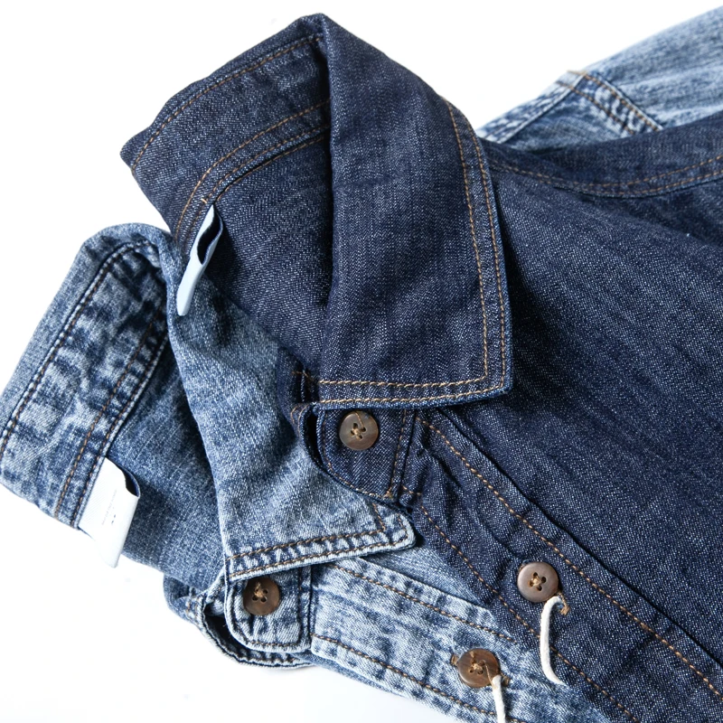 قميص دينيم كلاسيكي كلاسيكي ثقيل الوزن مغسول 100% قطن للرجال والنساء على الطراز الكوري سترة خفيفة فضفاضة