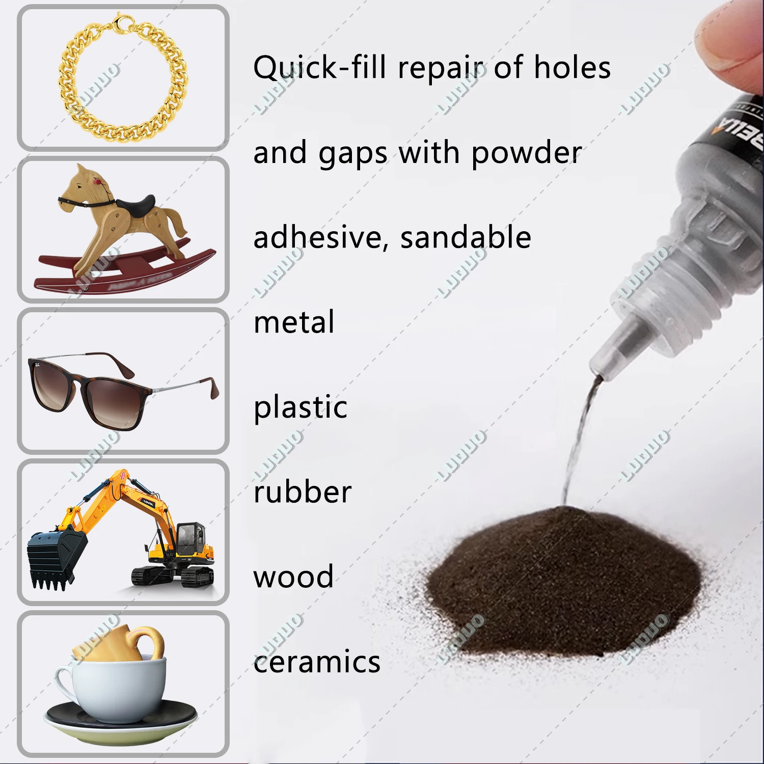 7 Seconds Quick Fix Filling Repairing Holes Gaps Powder Adhesive Waterproof Glue Bonding Metal Plastic Rubber Wood Ceramic