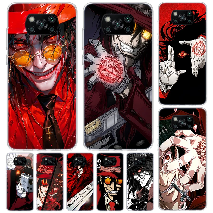 Funda de Anime A-Alucard Hellsing para Xiaomi Poco X7 X6 X5 Pro X3 Nfc F7 Ultra funda de teléfono F6 F5 X4 F4 Gt F3 M6 M5S M4 M3 estampado Shel