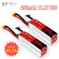 3S 11.1V 450mAh 75C LiPo Battery For RC Helicopter Quadcopter FPV Racing Drone Parts 11.1v Drones Battery With XT30 Plug