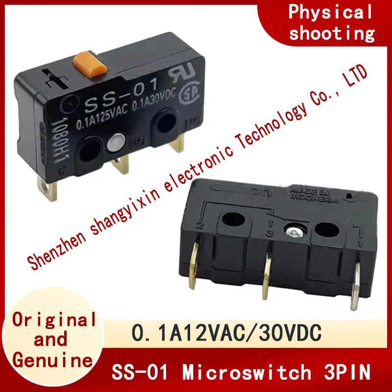 Original authentic micro switch SS-01 Travel limit switch 0.1A12VAC/30VDC handless contact button without handle