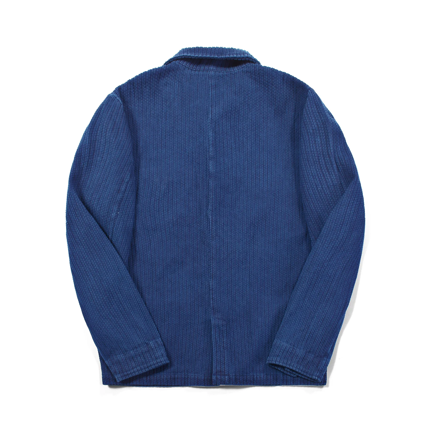 Huang's Weaving_INDIGO handmade plant blue dyed jacket French work jacket Sashiko long-sleeved jacket