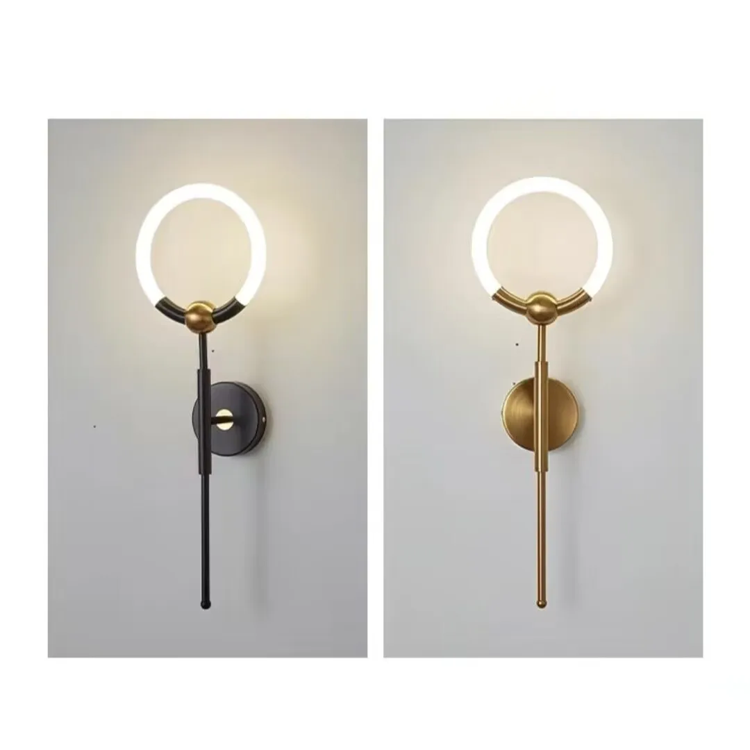 

Nordic minimalist wall lamp, hotel engineering wall lamp, circular long pipe LED wall lamp