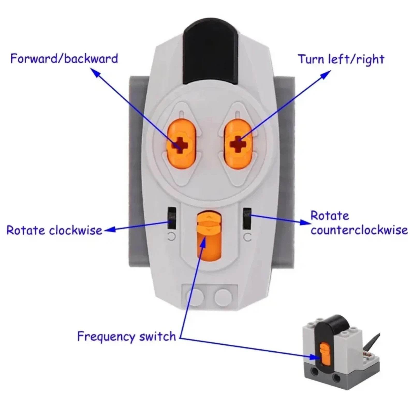 Juego de funciones de potencia MOC, servomotor L 88003, caja de batería AA 88004, receptor de Control remoto de velocidad IR 8881, bloques de construcción, 6 uds.