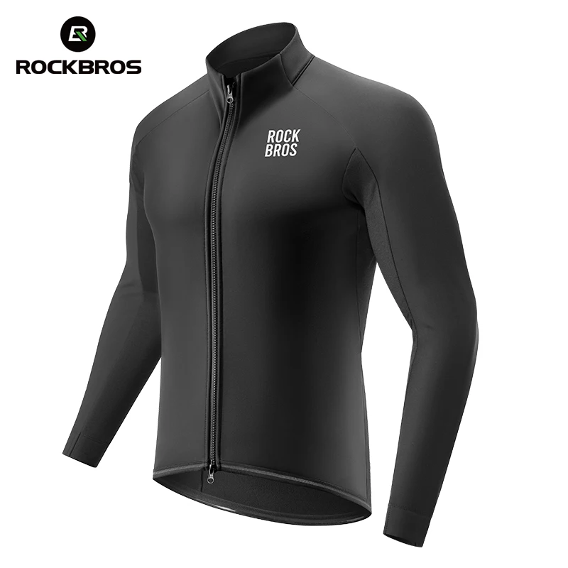 ROCKBROS Autumn Winter Jacket Thermal Fleece Cycling Jersey Outdoor Sport Jacket Coat 0-15C Keep Warm Bike Clothing