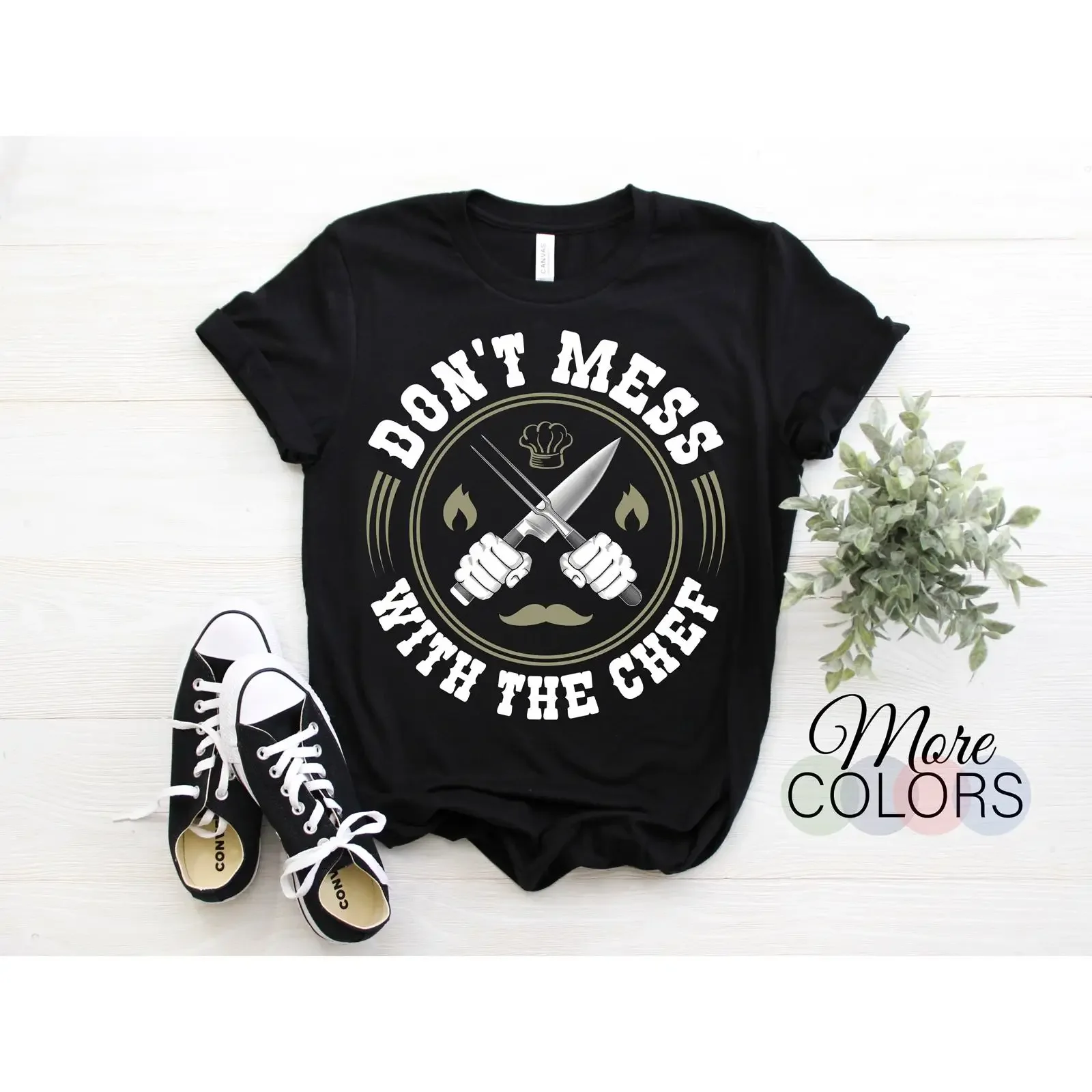 Don't Mess With The Chef Funny Cooking T Shirt Kitchen Culinary for Lovers vintage Washed Versatile fashion Stretched graphic
