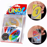 2025 New Board Games UNO H2O Card Game WaterProof Pressure Proof PVC Plastic Transparent Kids Toys Playing Cards Birthday Gifts