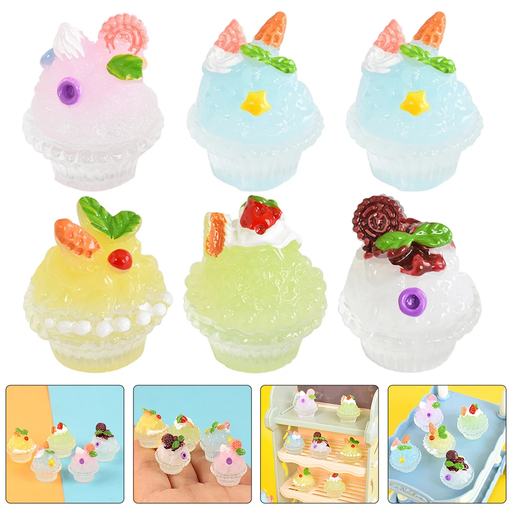 

10 Pcs Artificial Ice Cream Model Phone Case Miniature Dessert Fake Resin Simulated