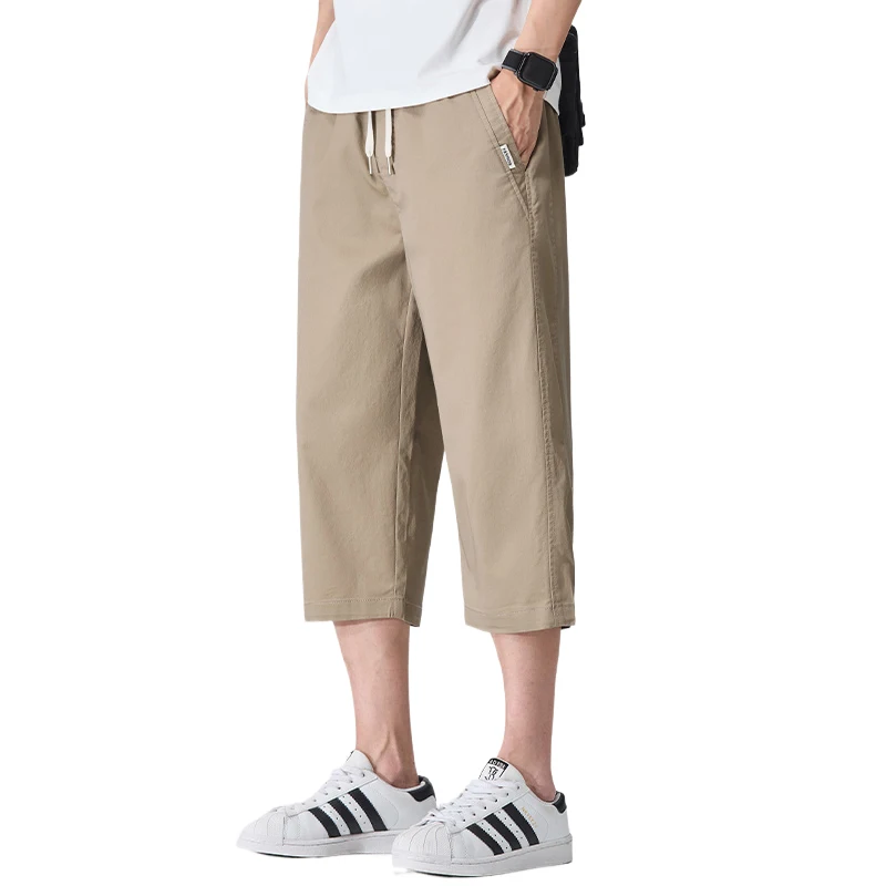 

Men's Casual Shorts Summer Fashion Solid Color Breathable Cotton Blend 7-Point Pants Comfortable Versatile Daily Commute Loose