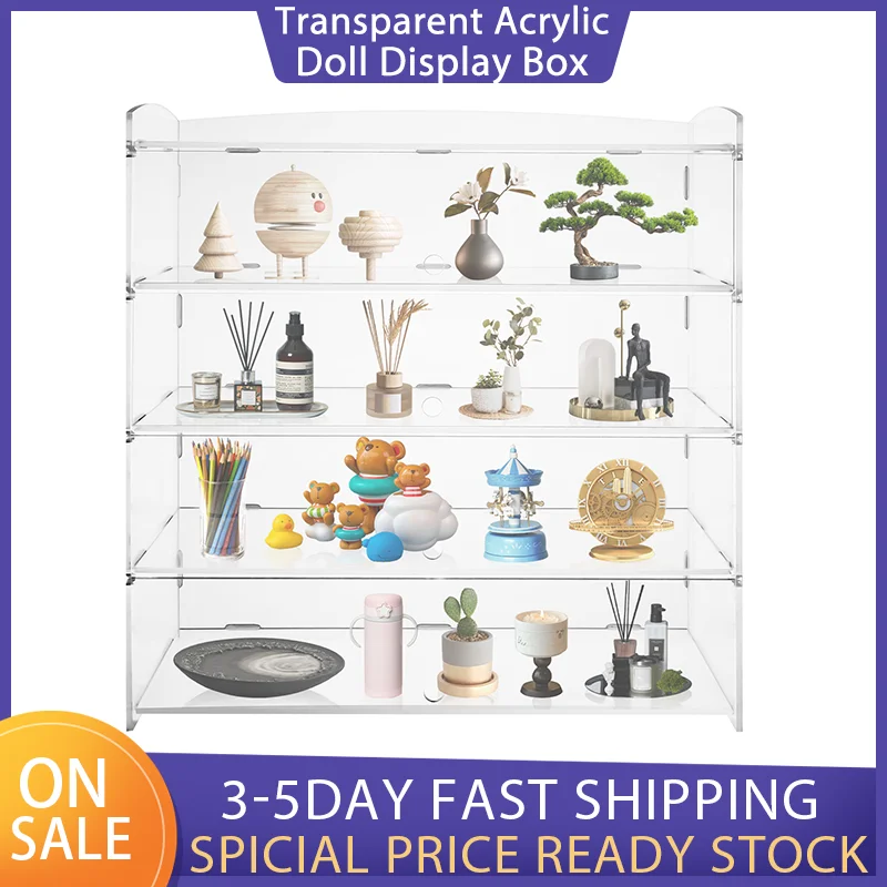 

Action Figures Storage Box Acrylic Bind Box Doll Display Rack Stacktable Large Transparent Doll Showing Cabinet