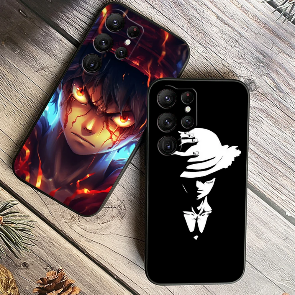 Cool Anime One P-Piece For Samsung Galaxy S24 S23 S22 S21 S20 FE S10 S10E Plus Ultra Pro Lite 5G Black TPU Phone Case