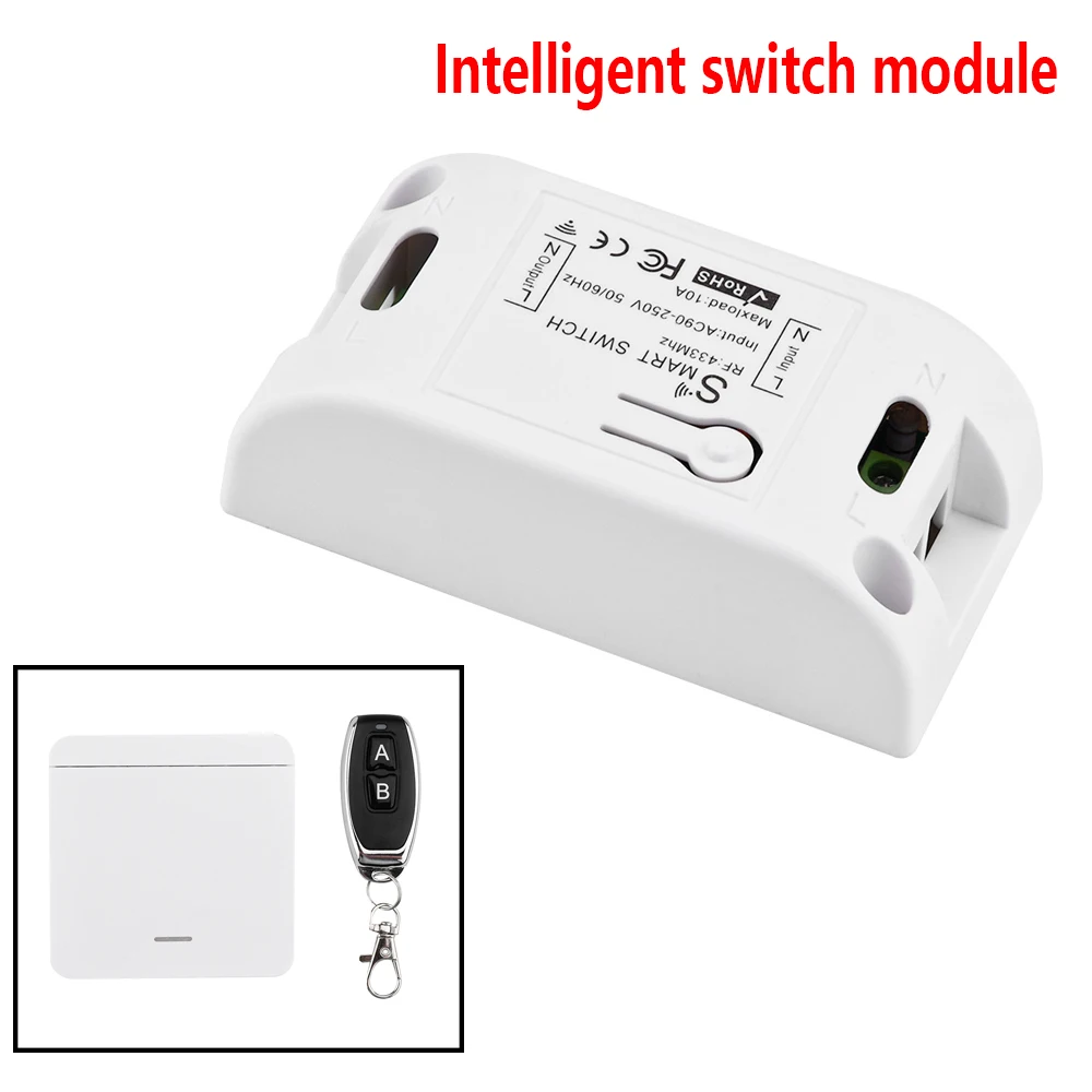 

Smart WiFi Light Switch RF Wireless Remote Control Switch APP Control 433MHz AC110V-220V 16A with Remote Control