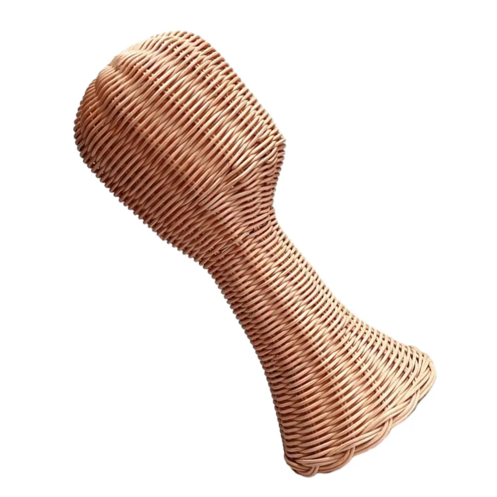 

Rattan Hat Display Bracket Woven Cap Holder Freestanding Tabletop Hat Stand Mannequin Rack Rattan Cap Holder for Salon