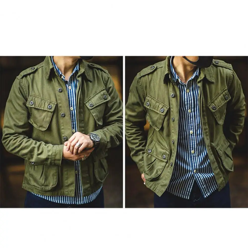 

Мужская куртка большого размера в корейском стиле, приталенная рабочая одежда, хлопковая куртка, повседневное весеннее модное модное пальто, уличная одежда большого размера