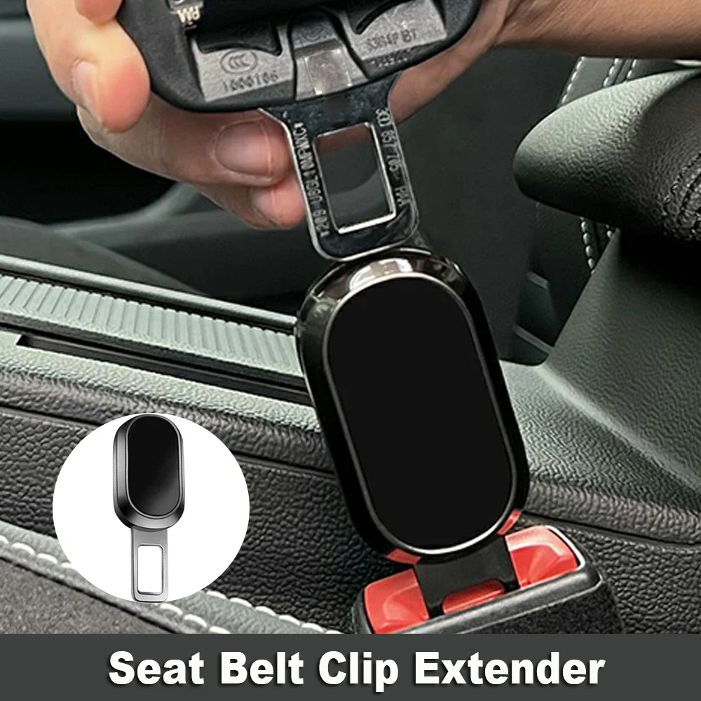 

Metal Car Seat Belt Clip Buckle Extender One Button To Release 1/2 Pieces Safety Seat Belt Lock Buckle Plug 2cm Insert Socket