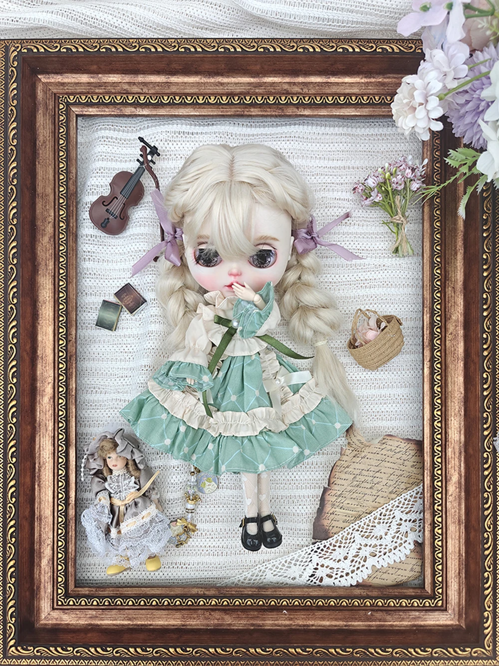 

Кукла Блайт, винтажный кружевной комплект, свежий зеленый кружевной винтажный комплект с длинными рукавами Ymy Licca Azones Ob22 24 27 YMY, аксессуары для кукол