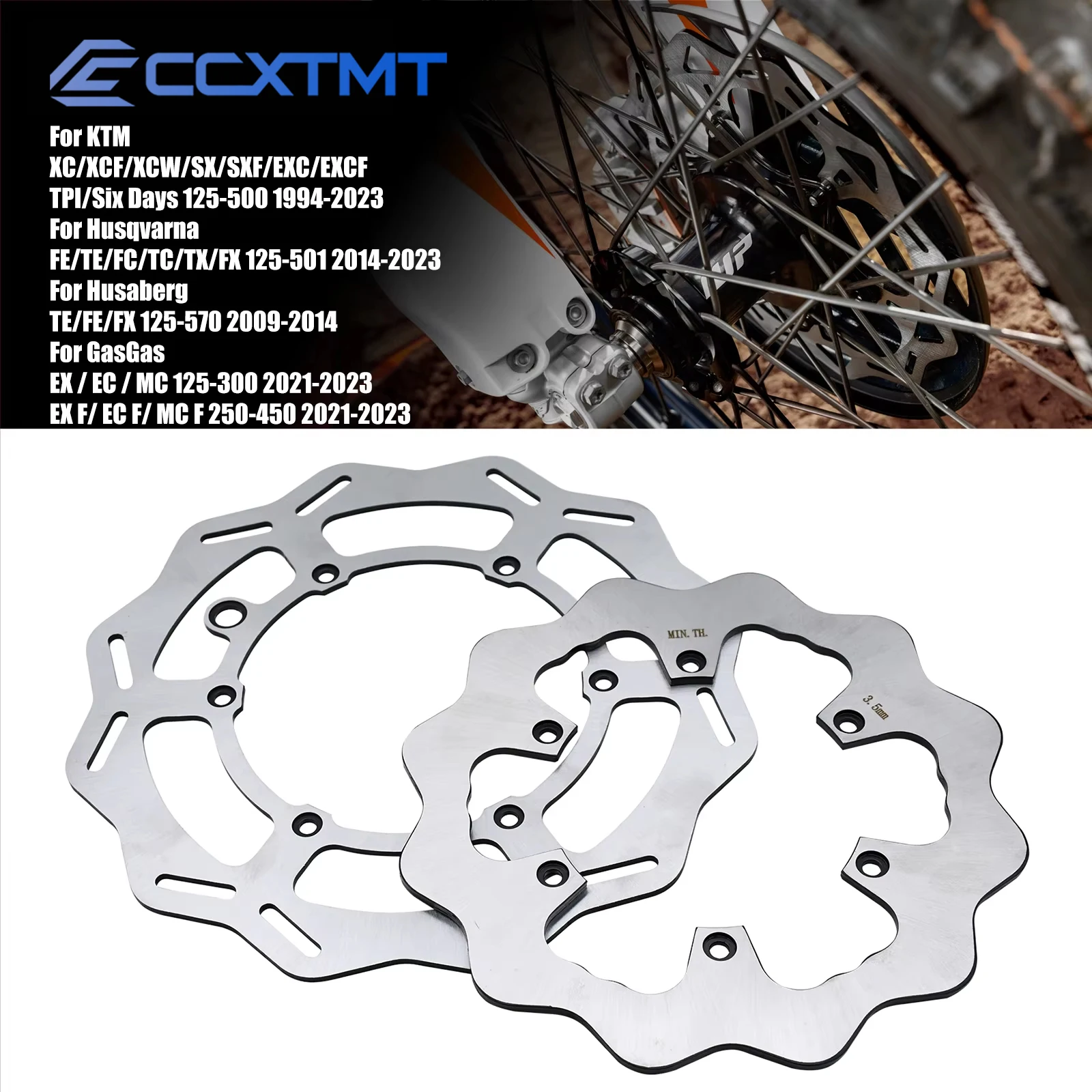 

Motorcycle 260MM 220MM Front Rear Brake Discs Rotors For Husqvarna FE FC TE TC TX FX 501 450 400 350 300 250 125 2014-2023 2022