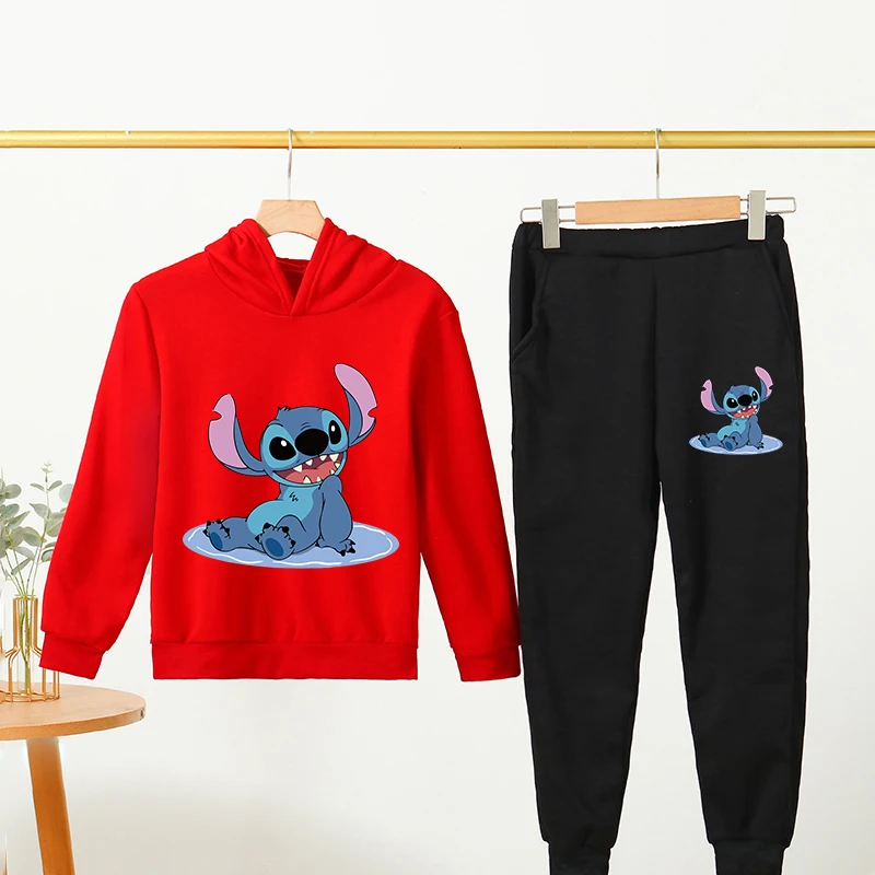 

Disney Stitch Children's Street Fashion Sweater Boys Girls Tops Children's Sports Trucksuit Pullover Outdoor Sports Sonic Hoodie