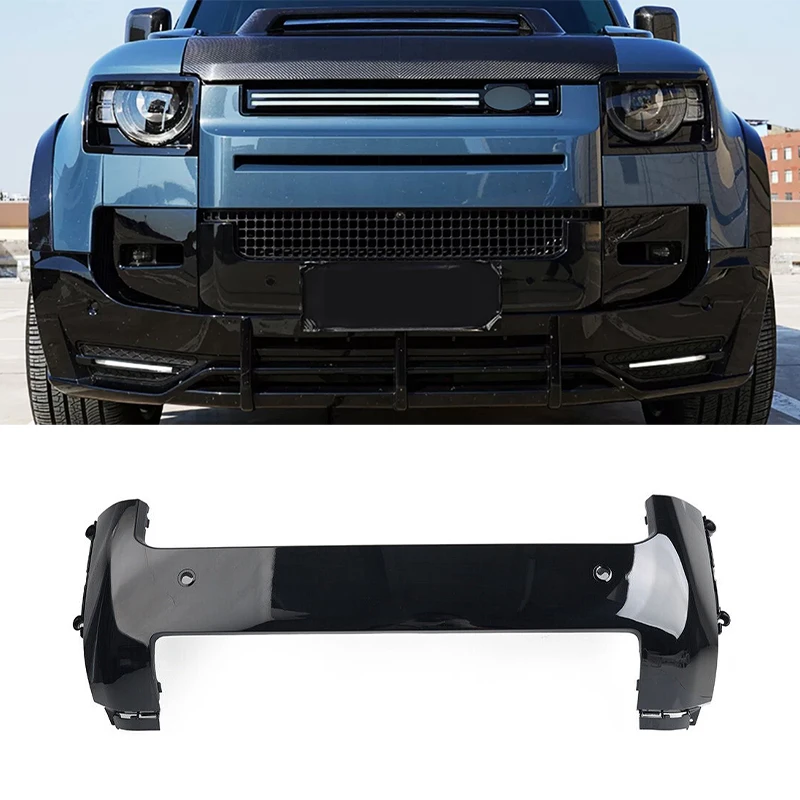 

Glossy Black Car Front Bumper Board Protector Cover For Land Rover Defender 90 110 130 2020 2021 2022 2023 2024 Car Accessories