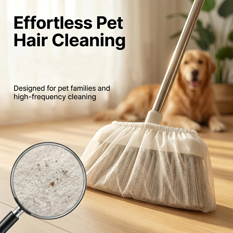 50/100/150/200CS Disposable Broom Covers, Electrostatic Dust and Pet Hair Catcher, Universal Floor