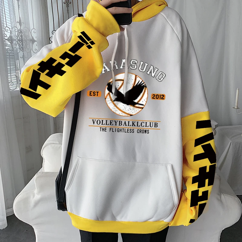 Japan Anime Haikyuu Funny Yu Nishinoya\\Hinata Shoyo Print Women Sweatshirt Cartoon Karasuo Volleyball Club Graphic Winter Hoodie