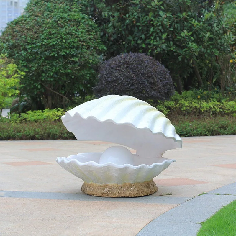 FRP Sculpture Marine Animal Simulation Large Shell Outdoor Garden Decoration Garden Villa Pool Landscape Ornament