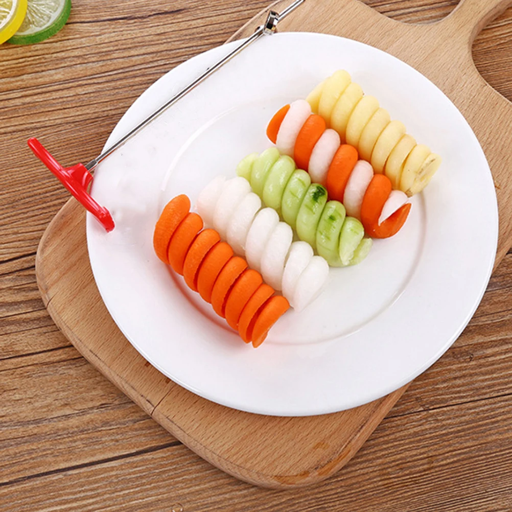 

4 Pcs Vegetable Slicer Stainless Operated Potato Curly Fries Kitchen Gadget Fruit Peeler