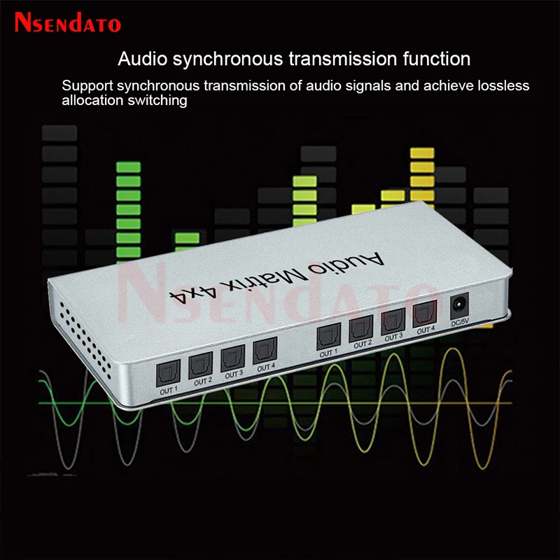 Audio Matrix 4x4 Switch Switcher Splitter SPDIF TOSLINK Digital Optical Audio 4x4 True Matrix Switcher Selector Remote Control