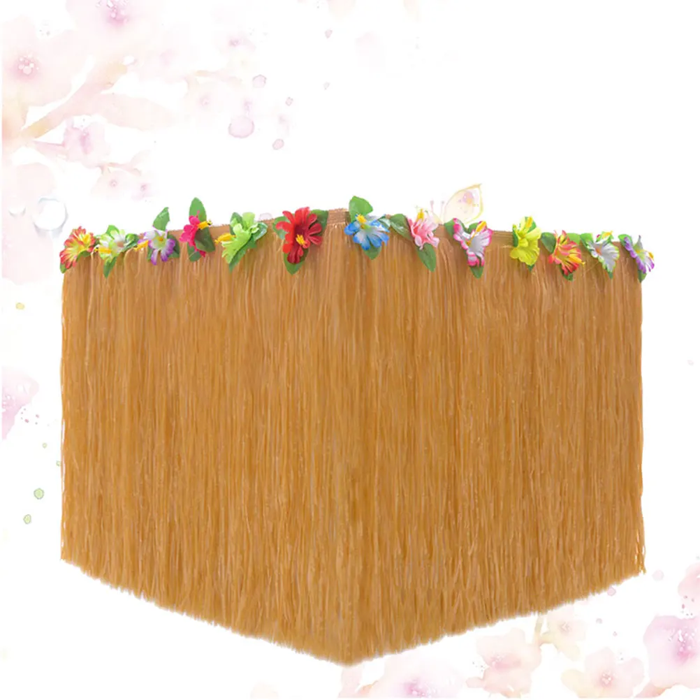 

53pcs Hawaiian Party Table Skirt Desk Skirt with Simulation Monstera for Luau Party Decoration (Set 1)