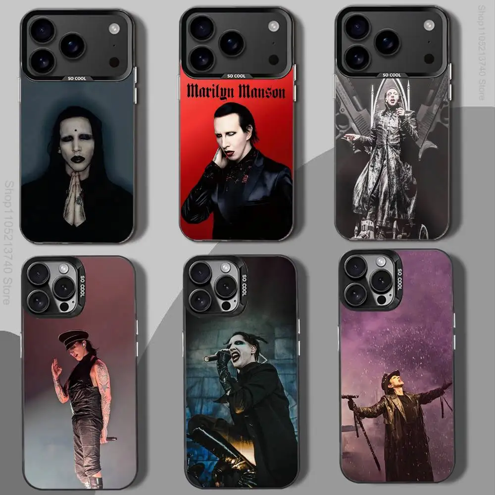 

M-Manson Singer MarilynS-ES Phone Case For iPhone 12,16,11,14,13,17,15,E,Max,Plus,Air,Pro,Mini black Shockproof IMD Hard