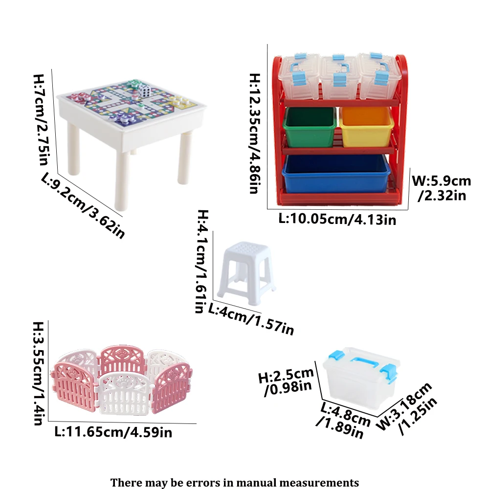 ミニチュア 1:12 DIY フライングチェスセット ドールハウス家具 ベビーベッド ロッキングホース ミニ収納ラック付き 子供用プレイハウスおもちゃ